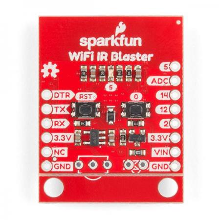 디바이스마트,MCU보드/전자키트 > 통신/네트워크 > 와이파이,SparkFun,SparkFun WiFi IR Blaster (ESP8266) [WRL-15031],WiFi 지원 기능이 내장된 ESP8266은 HTTP, MQTT, TCP 및 적외선 제어 장치 간의 인터페이스를 제공하도록 프로그래밍 가능