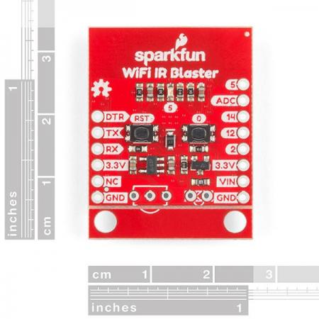 디바이스마트,MCU보드/전자키트 > 통신/네트워크 > 와이파이,SparkFun,SparkFun WiFi IR Blaster (ESP8266) [WRL-15031],WiFi 지원 기능이 내장된 ESP8266은 HTTP, MQTT, TCP 및 적외선 제어 장치 간의 인터페이스를 제공하도록 프로그래밍 가능