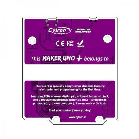 디바이스마트,오픈소스/코딩교육 > 아두이노 > 아두이노 호환보드,Cytron,Maker UNO Plus: Simplifying Arduino for {Education} [MAKER-UNO-PLUS],아두이노 교육용으로 적합한 호환 보드 / USB to serial chip FT231X 내장 / Piezo buzzer, LED 12개, Programmable 버튼 내장