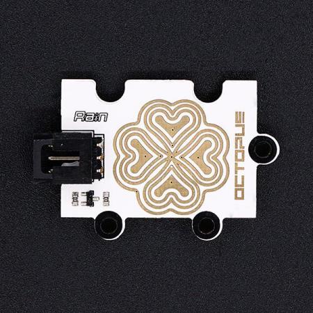 디바이스마트,MCU보드/전자키트 > 센서모듈 > 온도/습도 > 습도센서,ELECFREAKS,Octopus Rain/Steam Sensor [EF04024],빗물, 스팀센서로 Arduino IO 확장 쉴드에 직접 연결 가능 / 센서 표면의 습도가 올라가면 출력 전압이 증가 / 전원공급 : 3.3V 또는 5V / 비 검출, 증기 레벨 스위치, 습도에 따른 터치 센서 등에 활용