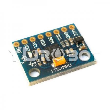 디바이스마트,MCU보드/전자키트 > 센서모듈 > 가속도/자이로/지자기센서 > 통합 6축,YwRobot,MPU6050 3축 자이로스코프 센서 모듈 [SEN330201],아두이노, 라즈베리파이 호환 / 전압 : 3.3V, 5V / 포트 : IIC SPI / 칩 : MPU6050 내장 16 비트 AD 컨버터, 16 비트 데이터 출력 / 가속 범위 : ± 2 ± 4 ± 8 ± 16g / 자이로 범위 : ± 250 500 1000 2000 ° / s / 사이즈: 21 * 16mm