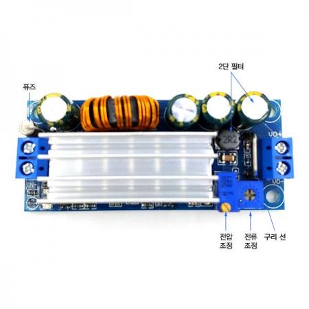 디바이스마트,전원/파워/배터리 > DC-DC 컨버터 모듈 > 승압·강하형 모듈(외장) > 비절연 스위칭 모듈,SZH,3A Buck-Boost DC-DC 듀얼 컨버터 모듈 [SZH-EK341],외장형 / 가변출력전압 / 가변출력전류 / 가변방식 : 트리머 / 1ch 출력 / 승압·강하형 35W 비절연 스위칭 컨버터 / 입력전압 : 5V~30V / 출력전압 : 0.5V~30V / 출력전류 : 3A / 변환효율 : 87%~91% / 스위칭 주파수 : 180kHz / 입력단자 : 터미널블록 / 출력단자 : 터미널블록 / 패키지 : PCB / 5A 퓨즈 내장