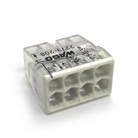 디바이스마트,케이블/전선 > 무탈피/탈피 커넥터 > 탈피 커넥터,WAGO,원터치 전선연결 커넥터 2273-208 (8핀),독일 WAGO 정품 / 꽂음형 전선연결 커넥터