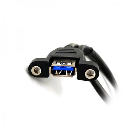 디바이스마트,케이블/전선 > USB 케이블 > 패널마운트(MF) 케이블,SZH,패널 마운트 USB케이블 USB 3.0 M/F 50cm [SZH-CAB08],패널 장착이 가능한 USB 3.0 USB Male to Female 연장 케이블 / 길이 : 50cm / 색상 : 블랙