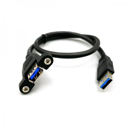 디바이스마트,케이블/전선 > USB 케이블 > 패널마운트(MF) 케이블,SZH,패널 마운트 USB케이블 USB 3.0 M/F 50cm [SZH-CAB08],패널 장착이 가능한 USB 3.0 USB Male to Female 연장 케이블 / 길이 : 50cm / 색상 : 블랙