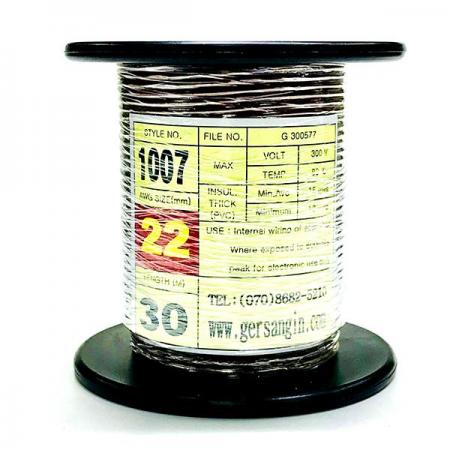 디바이스마트,케이블/전선 > KS/UL/절연전선 > UL절연전선 > UL1007 (Lead Wire) 절연전선,거상인,[GSH-072236] UL1007-AWG22_30 (30M) (갈색),극세선 난연성 전선 / AWG22 / 길이 : 30M / 갈색