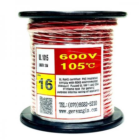 디바이스마트,케이블/전선 > KS/UL/절연전선 > UL절연전선 > UL1015 (Lead Wire) 절연전선,거상인,[GSH-151621] UL1015-AWG16_20 (20M) (빨간색),극세선 난연성 전선 / AWG16 / 길이 : 20M / 빨간색
