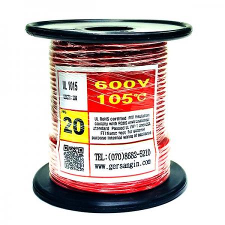 디바이스마트,케이블/전선 > KS/UL/절연전선 > UL절연전선 > UL1015 (Lead Wire) 절연전선,거상인,[GSH-152031] UL1015-AWG20_30 (30M) (빨간색),극세선 난연성 전선 / AWG20 / 길이 : 30M / VOLT : 600V / TEMP : 105℃ / 빨간색