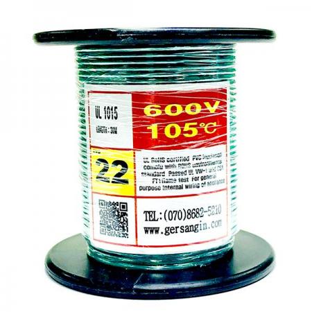 디바이스마트,케이블/전선 > KS/UL/절연전선 > UL절연전선 > UL1015 (Lead Wire) 절연전선,거상인,[GSH-152235] UL1015-AWG22_30 (30M) (녹색),극세선 난연성 전선 / AWG22 / 길이 : 30M / VOLT : 600V / TEMP : 105℃ / 녹색