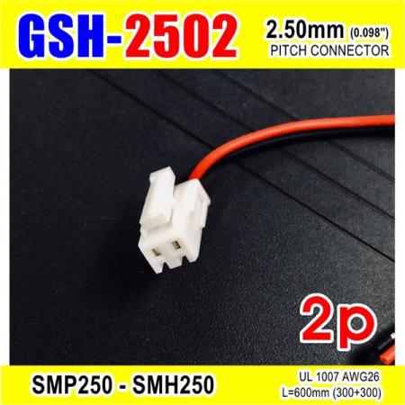 디바이스마트,커넥터/PCB > 직사각형 커넥터 > 하네스 케이블 > 2.5mm pitch,거상인,[GSH-2502] SMP250-SMH250-2p 2.5mm(0.098")pitch connector L=600mm (300+300),SMP250-SMH250 Pitch Connector / 2P