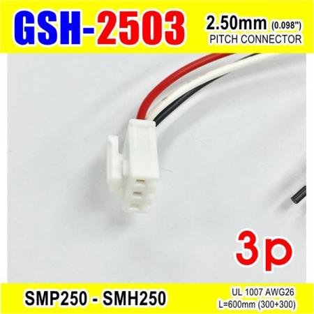 디바이스마트,커넥터/PCB > 직사각형 커넥터 > 하네스 케이블 > 2.5mm pitch,거상인,[GSH-2503] SMP250-SMH250-3p 2.5mm(0.098")pitch connector L=600mm (300+300),SMP250-SMH250 Pitch Connector / 3P