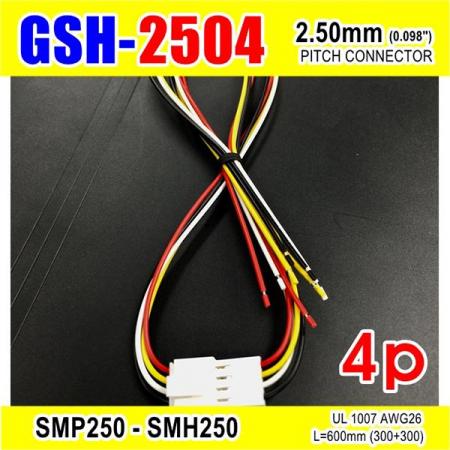 디바이스마트,커넥터/PCB > 직사각형 커넥터 > 하네스 케이블 > 2.5mm pitch,거상인,[GSH-2504] SMP250-SMH250-4p 2.5mm(0.098")pitch connector L=600mm (300+300),SMP250-SMH250 Pitch Connector / 4P