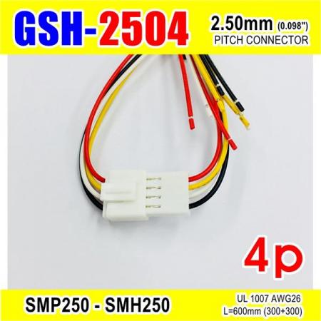 디바이스마트,커넥터/PCB > 직사각형 커넥터 > 하네스 케이블 > 2.5mm pitch,거상인,[GSH-2504] SMP250-SMH250-4p 2.5mm(0.098")pitch connector L=600mm (300+300),SMP250-SMH250 Pitch Connector / 4P