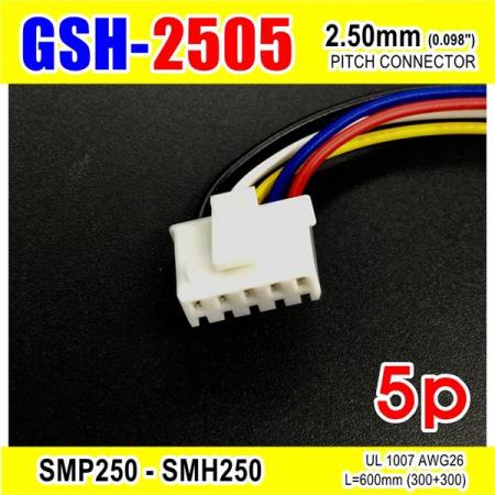 디바이스마트,커넥터/PCB > 직사각형 커넥터 > 하네스 케이블 > 2.5mm pitch,거상인,[GSH-2505] SMP250-SMH250-5p 2.5mm(0.098")pitch connector L=600mm (300+300),SMP250-SMH250 Pitch Connector / 5P