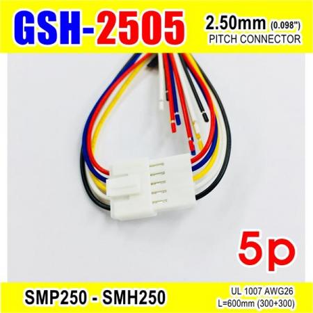 디바이스마트,커넥터/PCB > 직사각형 커넥터 > 하네스 케이블 > 2.5mm pitch,거상인,[GSH-2505] SMP250-SMH250-5p 2.5mm(0.098")pitch connector L=600mm (300+300),SMP250-SMH250 Pitch Connector / 5P