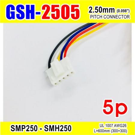 디바이스마트,커넥터/PCB > 직사각형 커넥터 > 하네스 케이블 > 2.5mm pitch,거상인,[GSH-2505] SMP250-SMH250-5p 2.5mm(0.098")pitch connector L=600mm (300+300),SMP250-SMH250 Pitch Connector / 5P