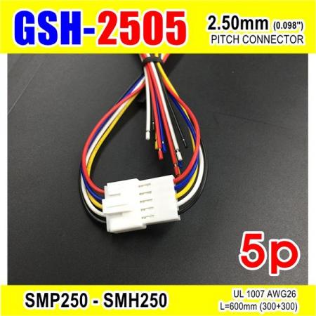 디바이스마트,커넥터/PCB > 직사각형 커넥터 > 하네스 케이블 > 2.5mm pitch,거상인,[GSH-2505] SMP250-SMH250-5p 2.5mm(0.098")pitch connector L=600mm (300+300),SMP250-SMH250 Pitch Connector / 5P
