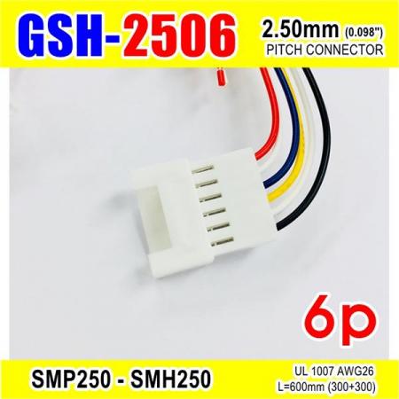 디바이스마트,커넥터/PCB > 직사각형 커넥터 > 하네스 케이블 > 2.5mm pitch,거상인,[GSH-2506] SMP250-SMH250-6p 2.5mm(0.098")pitch connector L=600mm (300+300),SMP250-SMH250 Pitch Connector / 6P