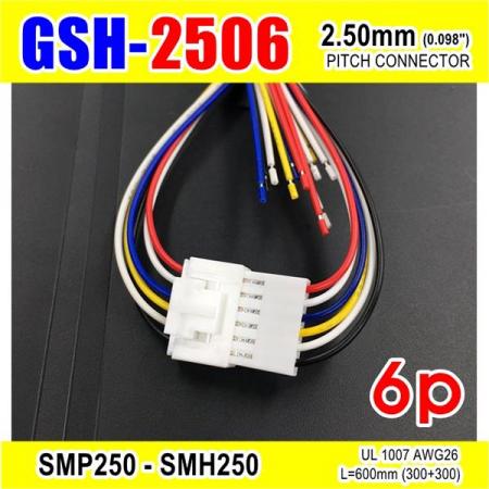 디바이스마트,커넥터/PCB > 직사각형 커넥터 > 하네스 케이블 > 2.5mm pitch,거상인,[GSH-2506] SMP250-SMH250-6p 2.5mm(0.098")pitch connector L=600mm (300+300),SMP250-SMH250 Pitch Connector / 6P