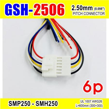 디바이스마트,커넥터/PCB > 직사각형 커넥터 > 하네스 케이블 > 2.5mm pitch,거상인,[GSH-2506] SMP250-SMH250-6p 2.5mm(0.098")pitch connector L=600mm (300+300),SMP250-SMH250 Pitch Connector / 6P