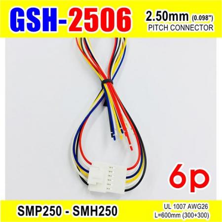 디바이스마트,커넥터/PCB > 직사각형 커넥터 > 하네스 케이블 > 2.5mm pitch,거상인,[GSH-2506] SMP250-SMH250-6p 2.5mm(0.098")pitch connector L=600mm (300+300),SMP250-SMH250 Pitch Connector / 6P