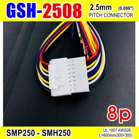 디바이스마트,커넥터/PCB > 직사각형 커넥터 > 하네스 케이블 > 2.5mm pitch,거상인,[GSH-2508] SMP250-SMH250-8p 2.5mm(0.098")pitch connector L=600mm (300+300),SMP250-SMH250 Pitch Connector / 8P