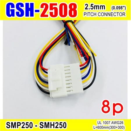 디바이스마트,커넥터/PCB > 직사각형 커넥터 > 하네스 케이블 > 2.5mm pitch,거상인,[GSH-2508] SMP250-SMH250-8p 2.5mm(0.098")pitch connector L=600mm (300+300),SMP250-SMH250 Pitch Connector / 8P