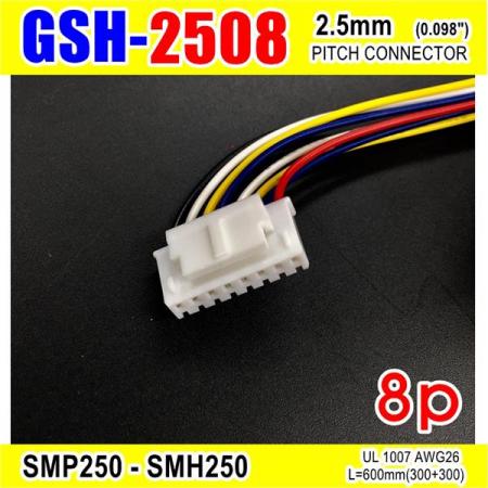 디바이스마트,커넥터/PCB > 직사각형 커넥터 > 하네스 케이블 > 2.5mm pitch,거상인,[GSH-2508] SMP250-SMH250-8p 2.5mm(0.098")pitch connector L=600mm (300+300),SMP250-SMH250 Pitch Connector / 8P