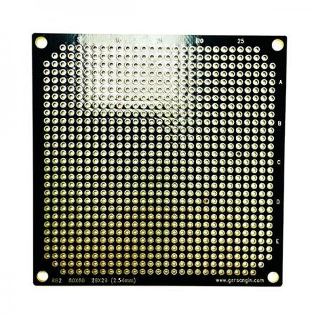 디바이스마트,커넥터/PCB > PCB기판/관련상품 > 특수기판 > 특수제작 PCB,거상인,[RB2] 80*80 보급형 원형만능기판 - 단면,납땜 작업성이 우수한 원형 양면 기판 / Pitch : 2.54mm