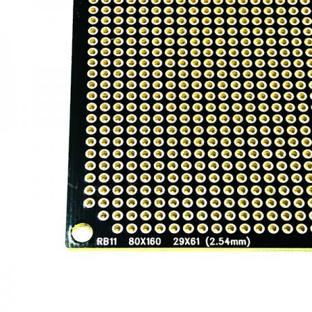 디바이스마트,커넥터/PCB > PCB기판/관련상품 > 특수기판 > 특수제작 PCB,거상인,[RB11] 80*160 보급형 원형만능기판 - 단면,납땜 작업성이 우수한 원형 양면 기판 / Pitch : 2.54mm