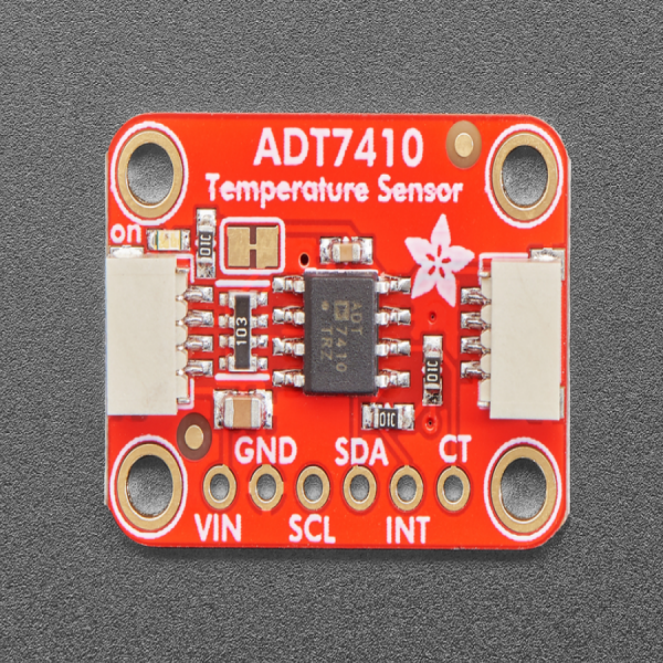 디바이스마트,MCU보드/전자키트 > 센서모듈 > 온도/습도 > 온도센서,Adafruit,ADT7410 High Accuracy I2C Temperature Sensor Breakout Board [ada-4089],Arduino , ESP8266, Metro 등과 호환 / 고정밀 및 고해상도 온도 센서 내장 / 넓은 입력 전압 범위 : 2.7V ~ 5.5V / -40 ° C ~ + 105 ° C (2.7 V ~ 3.6 V)에서 ± 0.5 ° C / I2C 버스에서 최대 4 개의 센서를 허용