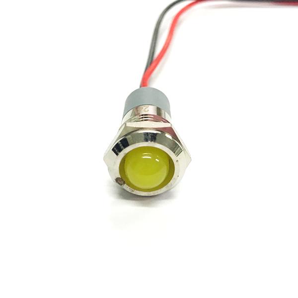 12MM 메탈 판넬 돌출형 LED 24V 노랑 (전선타입) [MSW-320]