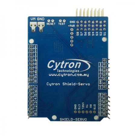 디바이스마트,MCU보드/전자키트 > 버튼/스위치/제어/RTC > 모터/모터컨트롤,Cytron,Cytron 8 Channels RC Servo Controller Shield for Arduino [SHIELD-SERVO],아두이노 우노, 메가 호환 실드 / 8개의 서보모터 독립 제어 가능 / 모터 전압 범위7~25V / 최대 전류 5A(Peak), 4A(연속)