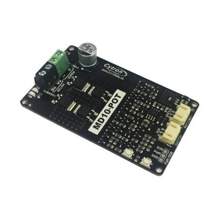 디바이스마트,MCU보드/전자키트 > 버튼/스위치/제어/RTC > 모터/모터컨트롤,Cytron,10 Amp 7V-30V Potentiometer & Switch Control DC Motor Driver [MD10-POT],모터의 구동, 정지, 방향 및 속도 제어 / 프로그래밍 불필요 / brushed DC motor 1개 양방향 제어 / 작동 전압 7V~30V / 최대 전류 30A(10초), 10A(연속) 포함된 포텐셔미터 및 스위치 사용하여 직접 제어 가능 / PWM 및 DIR 입력 / RoHS 인증