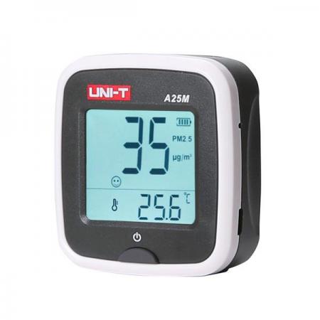 디바이스마트,계측기/측정공구 > 환경/이화학 측정장치 > 공기질/미세먼지,UNI-T,미세먼지 측정기/가정용먼지 측정기 A25M,PM2.5 농도를 측정하는 데 사용되는 가정용 미세먼지 측정기