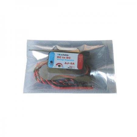 디바이스마트,기계/제어/로봇/모터 > 교육/취미로봇 > 드론/항공기 > 드론 변속기/ESC,FeeTech,FEETECH  Adjustable DC to DC Voltage Regulator (UBEC) AJ-6A-JR,입력 전압 : 5V~30V / 출력 전압 : 5V~12V / 출력 전류 : 최대 6A / JR  커넥터 케이블 길이  : 입력 (#18)   150 mm  ±5mm ,  출력 (#22) 100 mm  ±5mm 드라이버로 출력 전압을 조정 가능한 UBEC 내장 컨버터 모듈입다. ※입력 전압 30V 초과 사용 금지