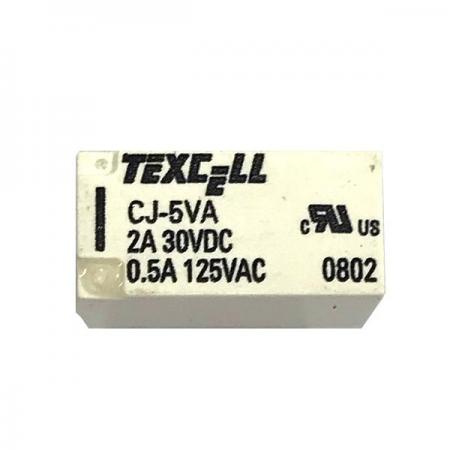 디바이스마트,스위치/부저/전기부품 > 릴레이 > 일반 릴레이,TEXCELL,CJ-5VA,일반 릴레이 / 접촉형식 : DPDT-NO, NC (2 Form C) / 코일 전압 : 5VDC / 스위칭 전압(AC) : 125VAC / 스위칭 전류(AC) : 0.5A / 스위칭 전압(DC) : 30VDC / 스위칭 전류(DC) : 2A / 전력 소비 : 140mW