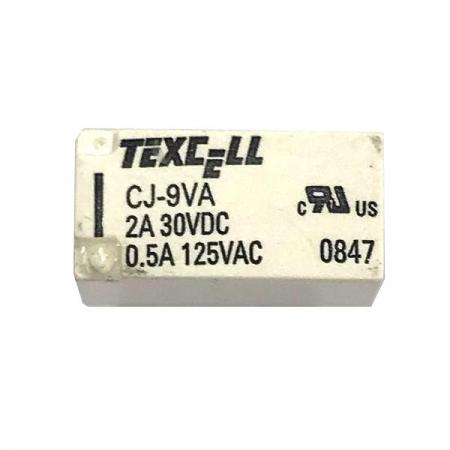 디바이스마트,스위치/부저/전기부품 > 릴레이 > 일반 릴레이,TEXCELL,CJ-9VA,일반 릴레이 / 접촉형식 : DPDT-NO, NC (2 Form C) / 코일 전압 : 9VDC / 스위칭 전압(AC) : 125VAC / 스위칭 전류(AC) : 0.5A / 스위칭 전압(DC) : 30VDC / 스위칭 전류(DC) : 2A / 전력 소비 : 140mW