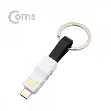 디바이스마트,케이블/전선 > USB 케이블 > 충전케이블(MM) > USB 3.1 C타입 충전케이블,Coms,Type C (USB 3.1) 스마트폰 멀티 케이블 / 자석/2 in 1 / Type C / iOS 8Pin / Black[ID489],자석/2 in 1 / Type C / iOS 8Pin  / Black