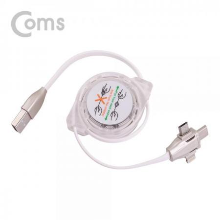 디바이스마트,케이블/전선 > USB 케이블 > 충전케이블(MM) > 멀티/기타규격 충전케이블,Coms,USB 3.1 (Type C) 3 in 1 자동감김 케이블 (95cm/T형)[IE231],3 in 1/자동감김 케이블/95cm/T형