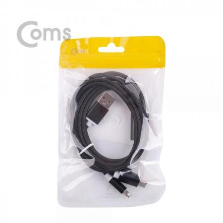 디바이스마트,케이블/전선 > USB 케이블 > 충전케이블(MM) > USB 3.1 C타입 충전케이블,Coms,Type C 케이블(3 in 1/스트롱) 1M / Black / Android / 8Pin (8핀) / Type C[IE235],3 in 1/스트롱/1M / Black / Android / 8Pin (8핀) / Type C