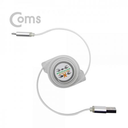 디바이스마트,케이블/전선 > USB 케이블 > 데이터케이블(MM) > USB 2.0 micro B타입(5핀) 케이블,Coms,안드로이드 케이블 Micro 5Pin(자동감김), Silver[ID440],자동감김/Silver