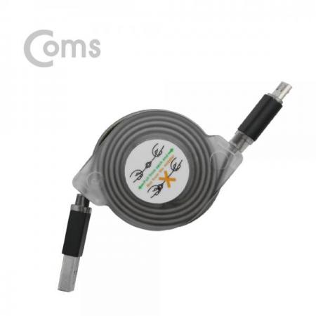 디바이스마트,케이블/전선 > USB 케이블 > 데이터케이블(MM) > USB 2.0 micro B타입(5핀) 케이블,Coms,안드로이드 케이블 Micro 5Pin(자동감김), Black[ID441],자동감김/Black