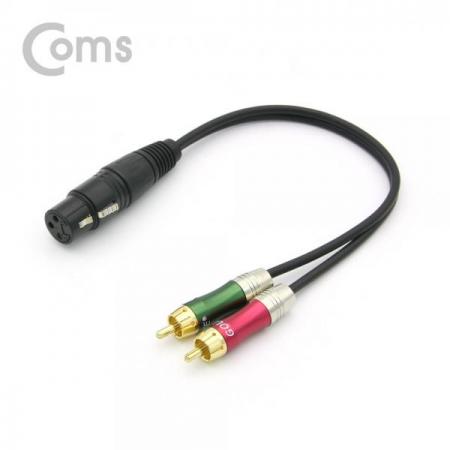 디바이스마트,케이블/전선 > 영상/음향 케이블 > AV통합 케이블,Coms,캐논 변환 케이블(Y형) 30cm/Gold Metal, 캐논 XLR(F)/RCA(M)x2[BT218],30cm/Gold Metal/캐논 XLR(F)/RCA(M)x2