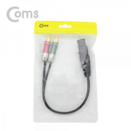 디바이스마트,케이블/전선 > 영상/음향 케이블 > AV통합 케이블,Coms,캐논 변환 케이블(Y형) 30cm/Gold Metal, 캐논 XLR(F)/RCA(M)x2[BT218],30cm/Gold Metal/캐논 XLR(F)/RCA(M)x2