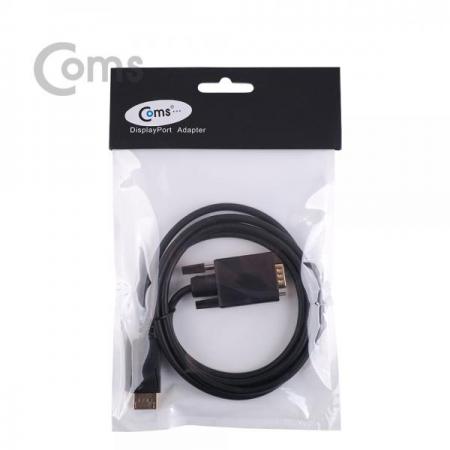 디바이스마트,케이블/전선 > 영상/음향 케이블 > HDMI/DVI 케이블,Coms,디스플레이 포트 케이블(VGA 변환) 1.8M/Display/DP[BT407],DP 포트 젠더 / DP (MALE) - VGA (MALE) / 1M