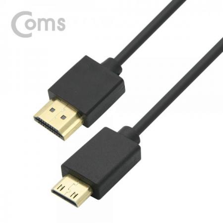 디바이스마트,케이블/전선 > 영상/음향 케이블 > HDMI 케이블,Coms,HDMI / HDMI(Mini) 케이블 1M/ V1.4, 슬림형 - Mini HDMI (M) / HDMI (M)[NA750],1M/ V1.4/슬림형 - Mini HDMI (M) / HDMI (M) / 라즈베리파이 제로 제로W 제로2W 호환