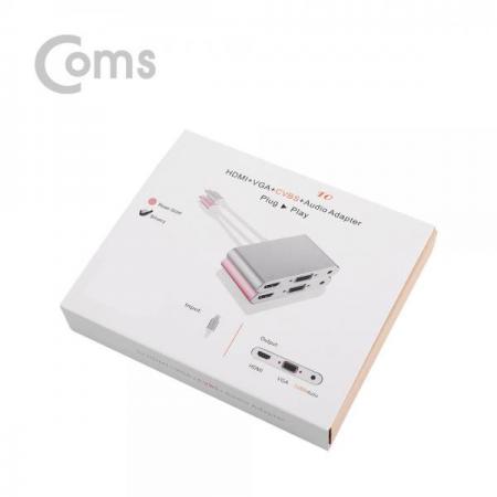 디바이스마트,컴퓨터/모바일/가전 > 스마트폰/스마트기기 > 케이블/젠더 > 애플 케이블/젠더/공유기,Coms,IOS 8핀 (8Pin) 미러링 컨버터(4 in 1) / 유선 컨버터 - HDMI / VGA / AUDIO[IE301],유선 컨버터 -  HDMI / VGA / AUDIO