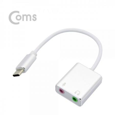 디바이스마트,케이블/전선 > USB 케이블 > OTG(FM) > USB C타입 OTG,Coms,USB 3.1 (Type C) 오디오(7.1) 컨버터/3.5 ST/Mic - 케이블형, Metal/Silver[BT326],오디오(7.1) 컨버터/3.5 ST/Mic/케이블형/Metal/Silver