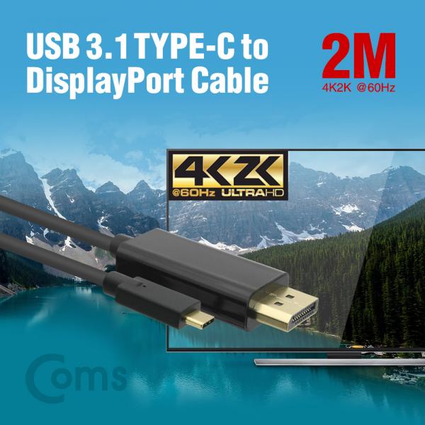 USB 3.1 Type C(M) to DP(M) 변환 컨버터 케이블 2M[DM481]